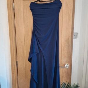 Elegant Blue Strapless Gown